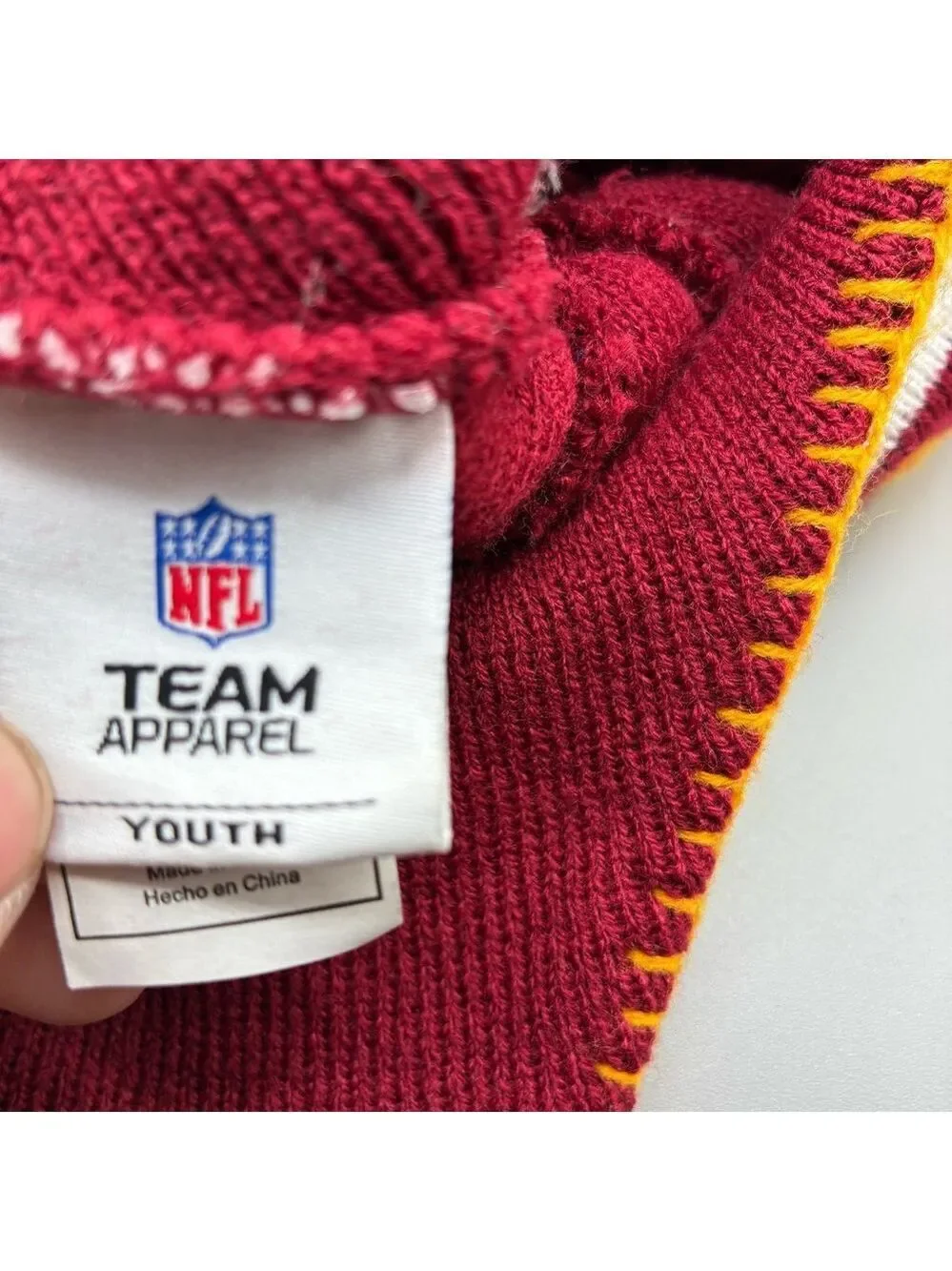 Washington Redskins Winter Beanie Youth OSFM Pom Knit Tassel NHL Team Apparel